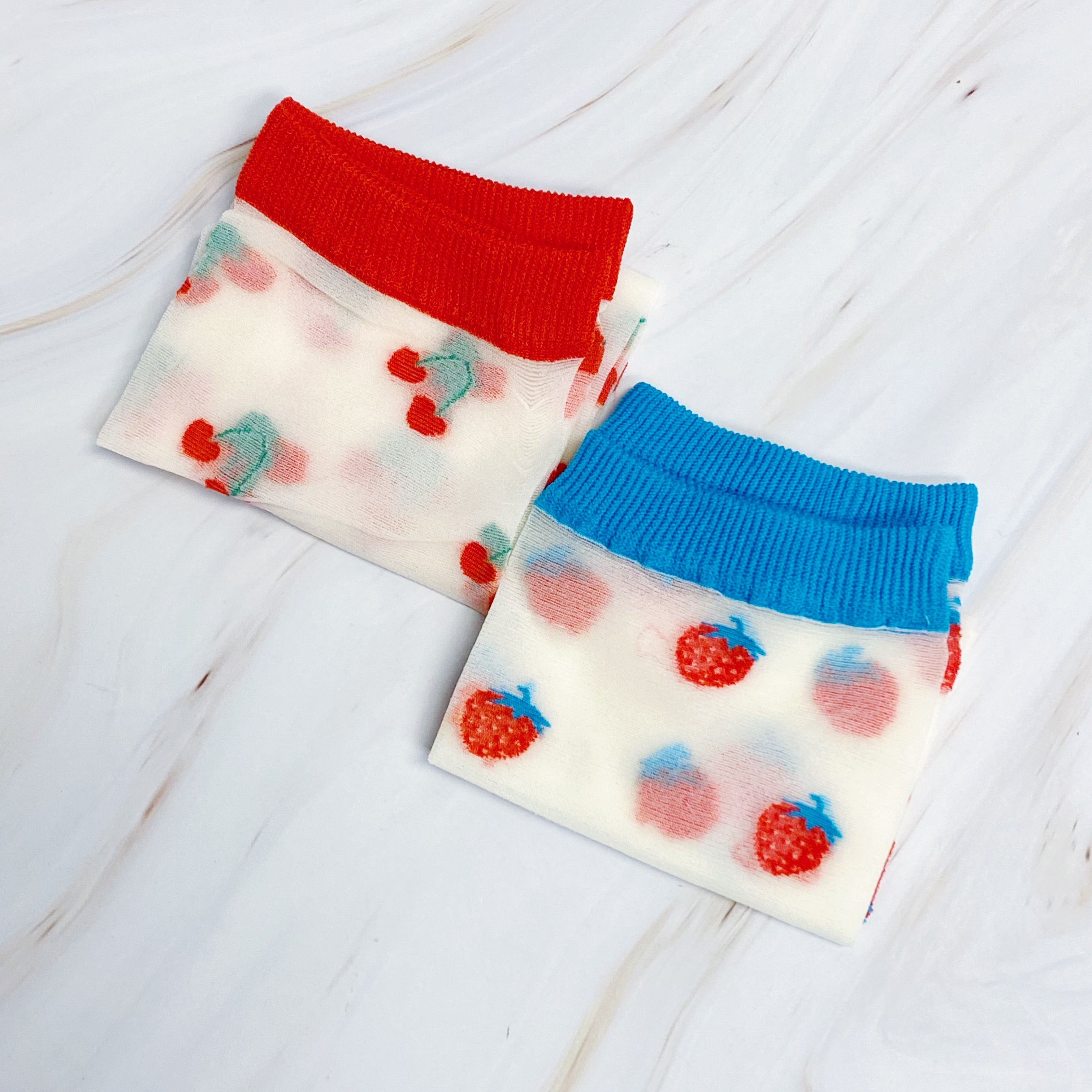 Sweet and Fruity Sheer Socks Set of 2 Pairs