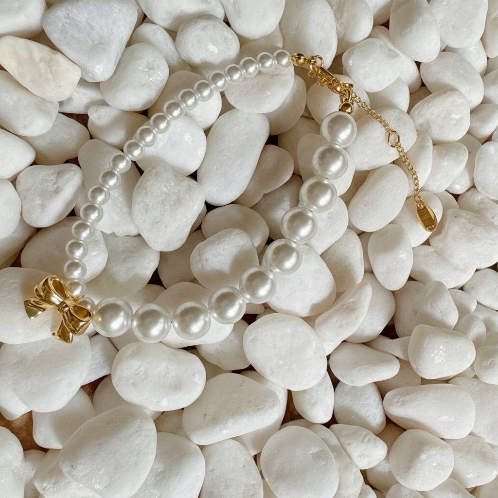Dangle Bow Pearl Bracelet